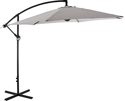 Raburg Ampelschirm, XXL Gartenschirm 3m x 3m, 160g/m2, 11 kg, 4 Stufen neigbar, mit Sonnenschutz UV50+, leichtgängiges Kurbelsystem, Aluminium & Stahl, platzsparend faltbar, Helios Easy, Silber-Grau