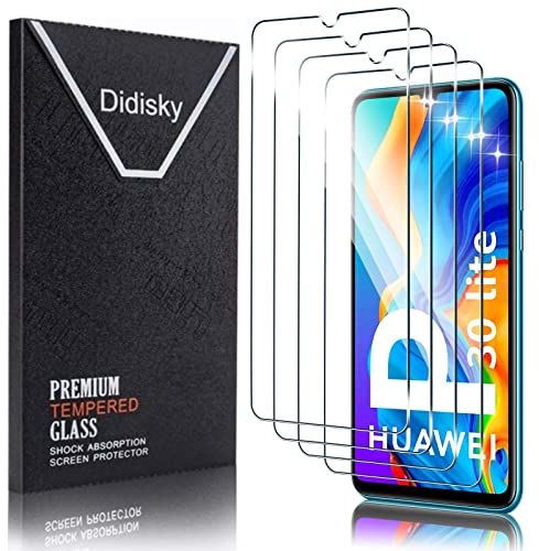 Didisky [4 Stück Schutzfolie Kompatibel mit Huawei P30 lite / P30 Lite New Edition,9H Hartglas, Keine Blasen, High Definition Schutzfolie, Einfach anzuwenden, Fall-freundlich