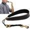 JIAMIAN Schwarz Trageriemen, Premium Saxophon-Halsband Aus Echtem Leder, Bequemer Halsriemen, Nackengurt, Saxophongurt Aus Leder, Verstellbare Schnalle