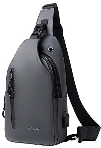 A-QMZL Sling Bags Brusttasche Herren Crossbody Umhngetasche Kleine Schultertaschen Crossbody-Taschen Outdoor Wasserdicht Casual Man Taschen zum Wandern, Radfahren (grau)