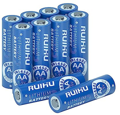 RUIHU AA Lithium Batteries, 20 Pack Lithium Iron Double A Batteries, 1.5V 3000mAh Longer Lasting AA Batteries for Flashlight, Toys, Remote Control, Non-Rechargeable (Lithium AA-20 Pack)