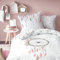 MATT & ROSE Parure de Lit Enfant 140x200 cm Attrape Coeur Imprimés Réversibles Attrape rêve | 100% Coton | Oeko-TEX | Housse de Couette Fille 140x200 cm + 1 Taie d'oreiller 65x65 cm | Blanc