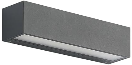 Arcchio LED Outdoor Wall Light Lengo (Modern) in Black Made of Aluminium (1 Light Source,) from wall lamp for Exterior/Interior Walls, House Terrace und Balcony