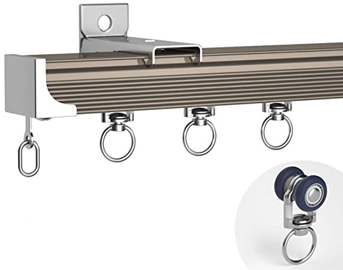 Gardienenschienenset, Aluminium-vorhangschienen, Deckenschiene, Für Raumteiler, Bad, Schwerlast (Größe: 1-5m) (Color : B Wall Mounted, Size : 5m/16.4ft)