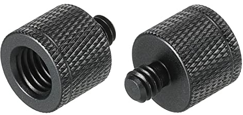sourcing map 2 Pack Mikrofonständer Adapter M10 Buchse auf 1/4 Stecker Kamera Schraube Schwarz