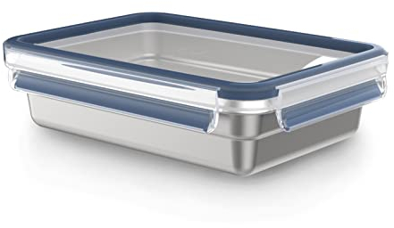 Tefal Boîte de conservation 1,2 L, Acier inoxydable 304 léger et hygiénique, Robuste, Etanche, Compatible congélateur, lave-vaisselle et four, Couvercle à clipser, Masterseal Inox N1150510