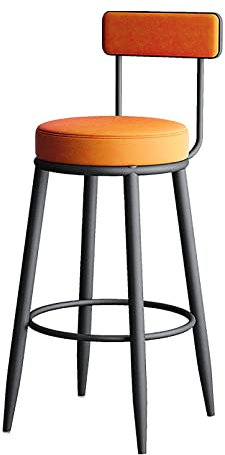 lirrebol Barhocker Barstühle Frühstück hohe Hocker für Kücheninsel Theke Barhocker PU Leder gepolstert Sitz, Metallbeine, Sitzhöhe 55cm