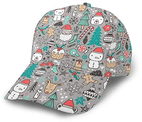QQIAEJIA Xmas Christmas Baseball Cap Sommer Caps Vintage Dad Cap Unisex Snapback Trucker Hat, Siehe Abbildung, One size