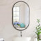 Warmiehomy Bathroom Mirror Wall Mounted Oval Makeup Dressing Mirror with Frame for Bathroom Living Room Bedroom (40 x 70 cm, Black)