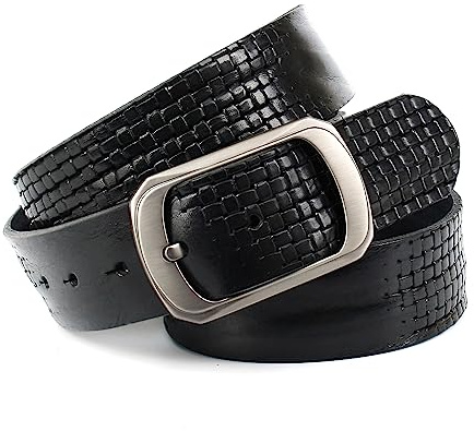 Anthoni Crown Unisex Damengürtel Gürtel, schwarz, 115