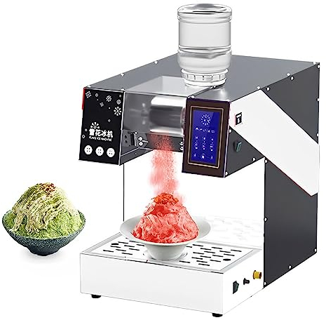 NOGRAX Commercial Snowflake Ice Maker, Smart Snowflake Ice Shaver Maker, Ice Crusher Smoothie Machine, Smoothie Thickness Adjustable for Bar Counter Cocktails/Milk B