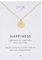 LUUK LIFESTYLE Collier en acier inoxydable avec pendentif pièce lune trouée et carte message HAPPINESS, design boho tendance, bijou en acier inoxydable, or
