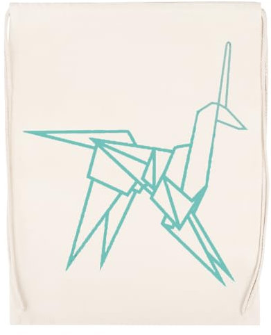 Origami Unicorn Beige Wiederverwendbare Sporttasche Aus Baumwolle