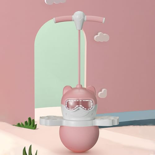 TQUEG Der Pogo Jumper mit Griff und Kugelpumpe ist mit Einer Luftpumpe zum Training und Balancieren Einer maximalen Belastbarkeit von 100 Kilogramm ausgestattet (Panda in Pink)