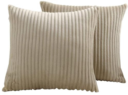 Plüsch Samt Kissenbezüge 40x60 50x70 2er Set Sofakissen Bezug 30x50 Kissenhülle 60x60 Kissen Bett Couchkissen Kissenbezug Zierkissenbezug Mit Reißverschluss,Waschbar ( Color : Khaki , Size : 50x70 cm