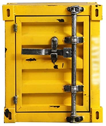 Tresor für Tresore, Schranktresore, Retro-Kasten, Eisenschrank, Spind, Vitrine, Mehrfarbig, 40 x 38 x 48 cm (Farbe: Rot) (Farbe: Gelb)