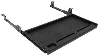 LOVIVER Schreibtischschublade, Tastaturablage, Tastaturschublade unter Dem Schreibtisch, Verlängerungsschienen, Aufbewahrungsplatte, Langlebig, Ausziehbare TA, Schwarz