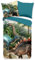 Bettwäsche 155x220cm Dinosaurier Bettbezug Set 3 Teilig Dinosaurier Aus Der Kreidezeit Einzelbett Bettbezug Weiche Microfaser Wendebettwäsche Mit Reißverschluss und 2 Kissenbezug 80x80cm