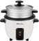 EMtronics EMRCDSTWH0-6 Rice Cooker 0.6 Litre with Automatic Cooking, Steamer Tray and Warmer Function with Removable Non-Stick Bowl, Measuring Cup and Spatula 350W - White