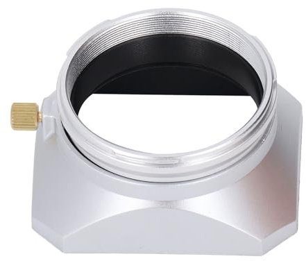 Quadratischer Gegenlichtblende aus Metall für Fuji X100, Retro-Gegenlichtblende für Digitalkameras für Fuji X100-Serie für 49-mm-Filter (Silver)