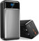 2025 56800mAh 65W Portable Charger Power Bank, External Battery Pack Phone Charger,8 Charging Port Battery bank With Smart LED Display, Newest skin feel streamline design