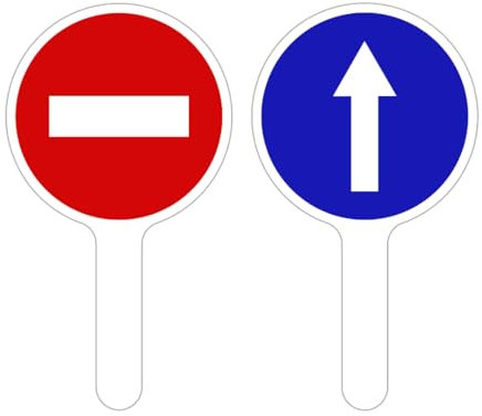 RAQUETTE STOP PICTO/FLÈCHE BLEUE. PALETTE DE SIGNALISATION STOP PICTO/FLÈCHE BLEUE. RAQUETTE CIRCULATION DU PUBLIC. PANNEAU SIGNALISATION AIDE AU TRAFIC. PANNEAU K10