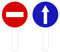 RAQUETTE STOP PICTO/FLÈCHE BLEUE. PALETTE DE SIGNALISATION STOP PICTO/FLÈCHE BLEUE. RAQUETTE CIRCULATION DU PUBLIC. PANNEAU SIGNALISATION AIDE AU TRAFIC. PANNEAU K10