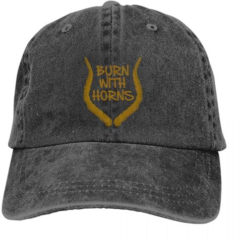 ROBEIUO Cowboy-Baseballkappe Basecap Born with Horns Pullover Hoodie Baseball Cap Vintage Distressed Denim Washed Snapback Hat Unisex Reise Geschenk Hüte Cap
