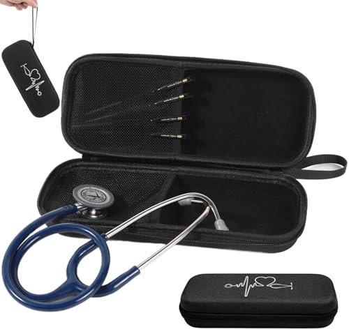 Klinische Tasche für Pflegestudenten, Stethoskop -Koffer mit Griff, Pflegebeutel für Krankenschwestern, tragbares wasserdichtes, schockdes Stethoskop -Zubehör, Schwarz, Schwarz