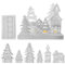 Lot de 7 moules en silicone en forme de village de Noël | Moules de Noël en silicone | Moules en résine pour maison de Noël | Maisons de Noël en arbres de Noël outils de fabrication de bonbons en