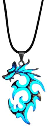 XURJUMI Dragon Necklace Edelstahl Drachen Halskette Glow In The Dark Dragon Halskette Für Frauen Männer Sommer Graduation Halskette Schmuck Geschenk (Blau)