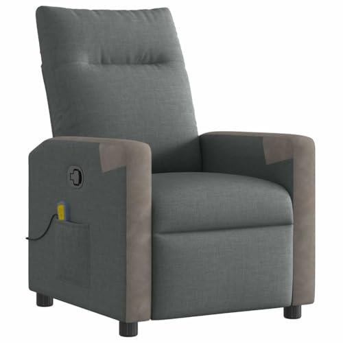 vidaXL Massagesessel Dunkelgrau Stoff, Massage TV-Sessel, Sessel mit Massagefunktion, Fernsehsessel, Massage Fernsehsessel, TV-Sessel, Sessel