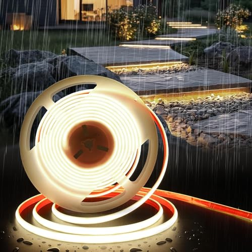 Striscia led 24v bassa tensione 10 metri 15W/M Dimmerabile strip Linear COB lama luce continua 280 LED/M 16200 lumen impermeabile IP68 ideale per illuminare piscina fontana barca yatch parcheggio