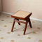 Farmhouse Rattan-Sitzbank aus Holz, Eingangsbank mit moderner Rattan-Essbank, massives Eichenholz, Wohnzimmer, Flur, Schlafzimmer, Badezimmer, Walnussholz-Finish (40 x 45 cm)