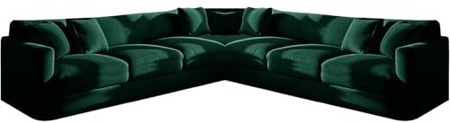 KYJSW Ecksofa üBerzug Stretch Samt Sofabezug L Form 1/5/6/7 Sitzer Sofa üBerzug Anti-Rutsch Waschbar Elastischer Sofahusse FüR Wohnzimmer (Grün,7 Seat-3C3 10 PCS)