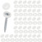 M METERXITY 100-Pack Plastic Hinged Screw Cover Caps, 4mm Shutter Screws with Caps, Fold Snap Washer Covers, Washer Flip Protection Covering M3 M4 M5 Screws Heads [Warm White]