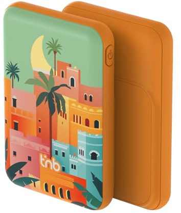T'nB Color - Batterie Externe iPhone, Magnétique 5000 mAh | Compatible MagSafe, Sans Fil et USB-C 20 W, Compatible iPhone 12 à 16, Modèle Marrakech