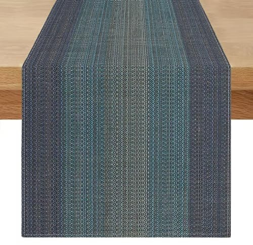 Tisch Läufer Modern 40 x 100cm Tischläufer Outdoor Leinenoptik Abwaschbar Schwarz Grau Petrol Fleckschutz Tischwäsche Vintage Dekoration für Esszimmer Küchentisch Herbst Winter