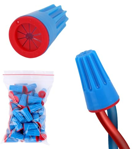 50pcs Waterproof Wire Electrical Connectors, 22AWG-14AWG Low Voltage Outdoor Wire Twist Nuts Cap UL Listed Seal Cable Terminal Connector for Landscape Lighting Irrigation Wet Locations