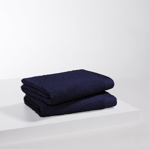 s.Oliver Doppelpack Handtücher 50x100cm Marine - 100% Baumwolle | Hochwertiges Frottee WC-Set, 2 teiliges Marken Badtuch dunkelblau, OEKO-TEX® zertifiziert & waschbar, 600 g/m² dick