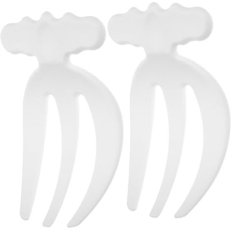 DECORNIJIA Tenedores para Servir Ensalada de Plástico Reutilizable, 2 Piezas Blancas, Multifuncionales y Resistentes, para Uso en Cocina, Fiestas y Restaurantes
