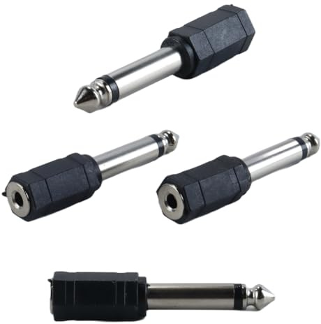 Durlo Adaptador De Audio De 6,5 Mm Macho a 3,5 Mm Hembra (2 Unidades), Adaptador Para Auriculares, Para Guitarra, Amplificador, Mezclador, Teclado Y Piano (mono).