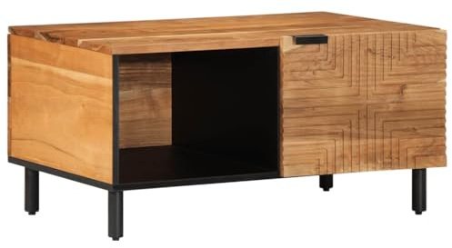 RCODSSK Massivholz Couchtisch Akazie 80x50x40 cm mit Beinen und Stauraum