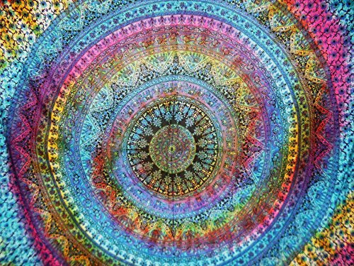 Traditional Jaipur Großer Elefant Wandteppich, Tie Dye Mandala Wandbehang, indischen Tagesdecke, Bohemian Schlafsaal, Zimmerdekoration Hippie Picknick Werfen, Boho Strand Decke