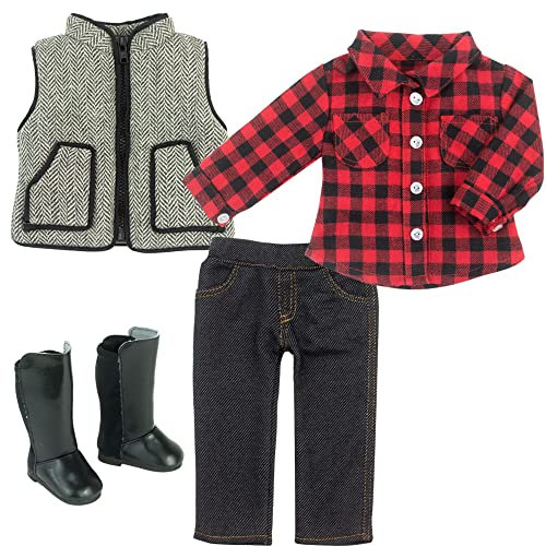 Sophias by Teamson Kids Doll Shirt, Jeggings, Weste und Stiefel für 18 Puppen