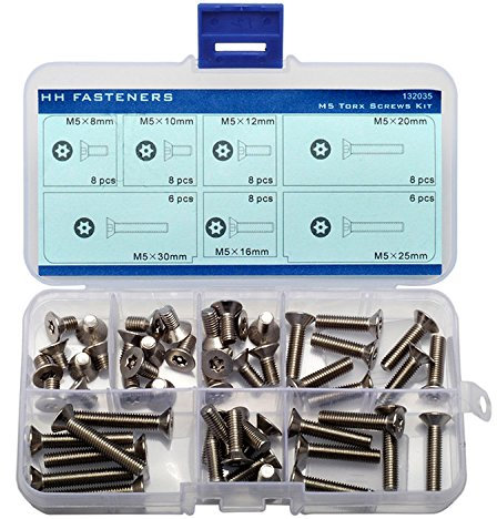 M5 inviolable Vis de sécurité Tête plate Assortiment kit 7-lobe Vis Torx