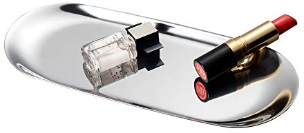 IMEEA Vanity Tablett Serving Tablett Organizer Tablett für Bar Küche Badezimmer Edelstahl, (23 x 9.5cm) (Silber)