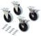 Emuca - Set di 4 Rotelle Pivotanti per Mobile Ø100 mm con Piastra di Assemblaggio e Cuscinetti a Sfere, Ruote Girevoli in Gomma, Grigio/Nero
