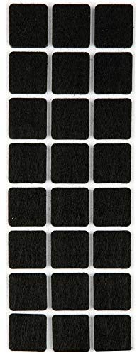 ProHome Filzgleiter Bodengleiter schwarz selbstklebend in rund und eckig auswählbar (Eckig 28 x 28 mm)