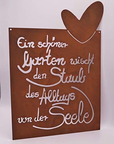 Dekostüberl Edelrost Tafel EIN schöner Garten gelasert 39x27cm Schild Gedichttafel Geschenk Garten Deko